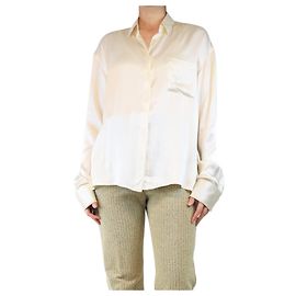 Haider Ackermann Creme Seidenbluse - Größe UK 12 Roh