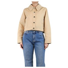 Ganni Beige heavy twill short jacket - size UK 10 Other