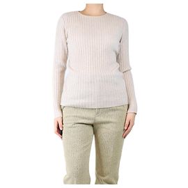 Allude Pull en cachemire côtelé neutre - taille L Autre