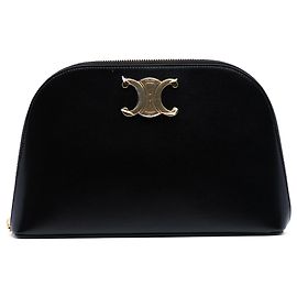 Céline Pochette Triomphe en veau noir brillant Celine Noir