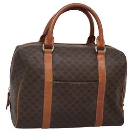 Céline Celine Macadam Handbag Macadam with leather Brown