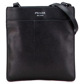 Borsa a tracolla in pelle Saffiano Prada Nero