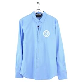 Versace-Camisa de algodão azul-Azul