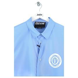 Versace-Camisa de algodão azul-Azul