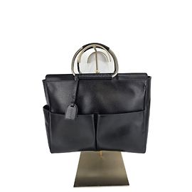 Gucci handbag leather black Black