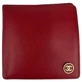 Carteras Chanel de cuero rojo Roja