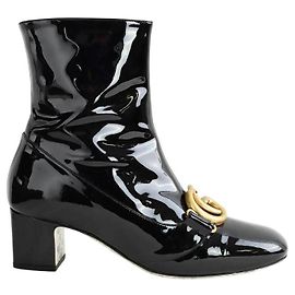 Gucci Botas de cuero charol negro Negro
