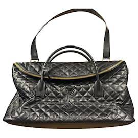 Saint Laurent GIANT Weekend Bag Black Leather Black
