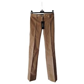 DOLCE & GABBANA RIPPENDE SAMT-HOSE. Beige