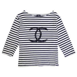 Chanel Tops Preto Branco