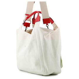 Valentino Garavani-Valentino Garavani Atelier 02 Bow Edition Canvas Tote Bag-Red,Beige