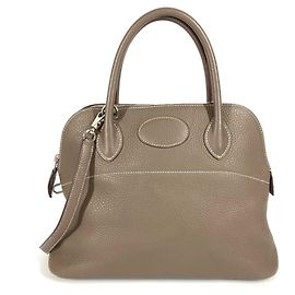 Bolsa Hermès Bolide 31 em cinza Etoupe Marrom Taupe