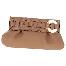 Chloé Chloe Darryl Clutch Leather Beige