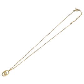 Collar Péndulo Redondo Logo Christian Dior Metal Dorado