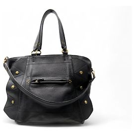 SAC A MAIN JEROME DREYFUSS ROGER 3664884108770 CUIR DE BUFFLE HANDBAG PURSE Noir