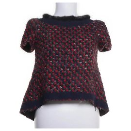 Blusa de lã Prada com forro de seda e acabamento em vison Multicor