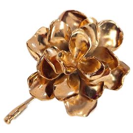 Yves Saint Laurent Broche vintage en forme de fleur YSL Doré