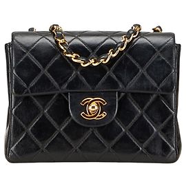 Borsa a Spalla Chanel Mini Matelassé Coco Mark con Catena Nero