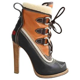 Dsquared2 Brown leather lace-up boots Brown
