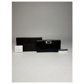 Vintage Gucci Leather Wallet Black Black