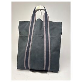 Bolso tote vintage de lona Hermès negro Negro