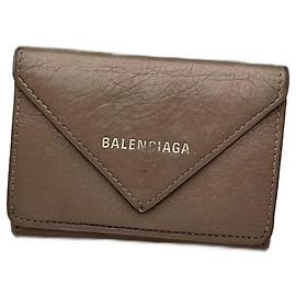 Vintage Balenciaga Leather Postal Card Holder Brown Brown