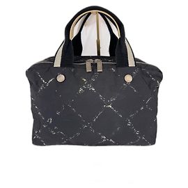 Chanel Travel Line Boston bag canvas black 286 Black