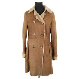 Gerard Darel Brown leather coat Brown