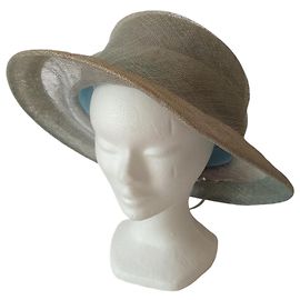 Autre Marque Cappello in Rafia Blu Chiaro Blu