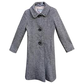 Max Mara Grey Tweed Coat Grey