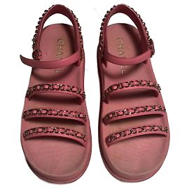Chanel Dad sandals pink cloth size 37 Pink