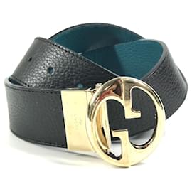 Gucci-Cinto Gucci 450000 Double G Logo GG-Preto,Azul