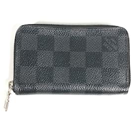 Louis Vuitton-Louis Vuitton Damier Graphite Zippy Coin Purse-Black,Damier ebene