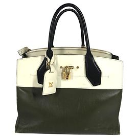 Louis Vuitton City Steamer MM Tote Bag Weiß Khaki