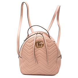 Gucci Pink Small GG Marmont Matelassé Leder Rucksack Pink