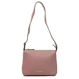 Burberry Pequena Bolsa Helmsley em Couro Granulado Rosa Rosa Dourado