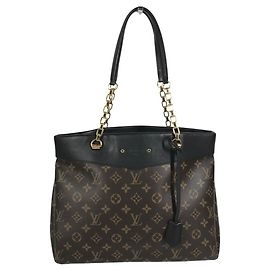 Louis Vuitton Monogram Pallas Shopper Tasche Braun Schwarz Monogramm