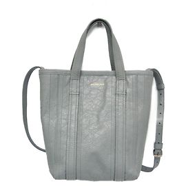 Bolsa de couro Balenciaga BARBES 672983 em cinza claro Cinza