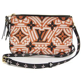 Pochete Double Zip Clafity LV M69488 da Louis Vuitton Marrom Preto Branco