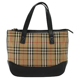 Burberry Nova Handbag Check Pattern Mini Beige