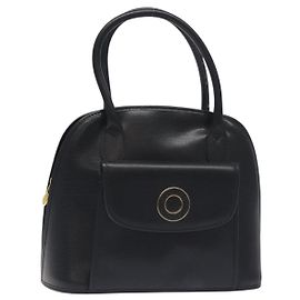 Céline Celine Circle Logo Handbag Leather Black