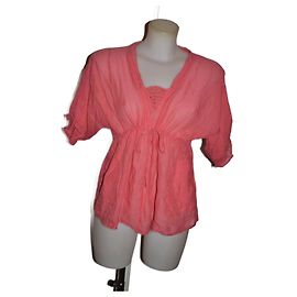 Top Kenzo rosa de seda y algodón Rosa