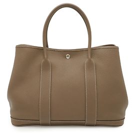 Hermès HERMES Garden PM Tote Bag Grey Taupe
