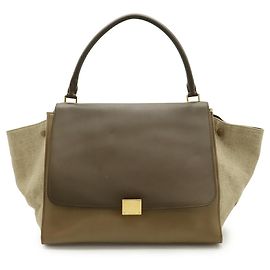Céline Celine Trapeze Handbag Brown Beige