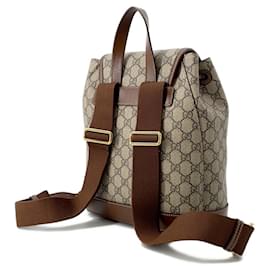 Gucci-Gucci Interlocking G GG Supreme Backpack-Brown