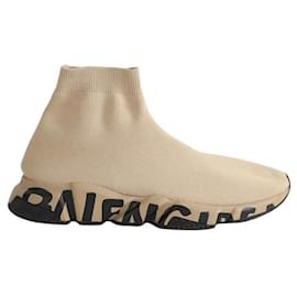 Balenciaga-Tênis Altos Speed Marrom-Marrom