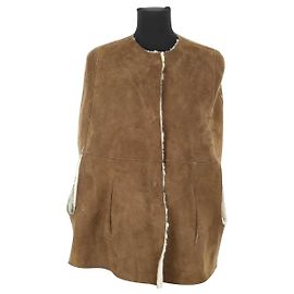 Gerard Darel Brown leather coat Brown