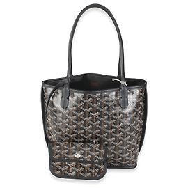 Mini Anjou em lona Goyardine preta Preto