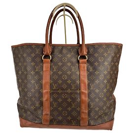 Grande borsa shopper in pelle marrone Louis Vuitton Marrone