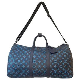 Louis Vuitton EDICIÓN LIMITADA Keepall Azul Teal River Bandoulière 50 Monogram Shadow Azul Azul marino Azul claro Azul oscuro